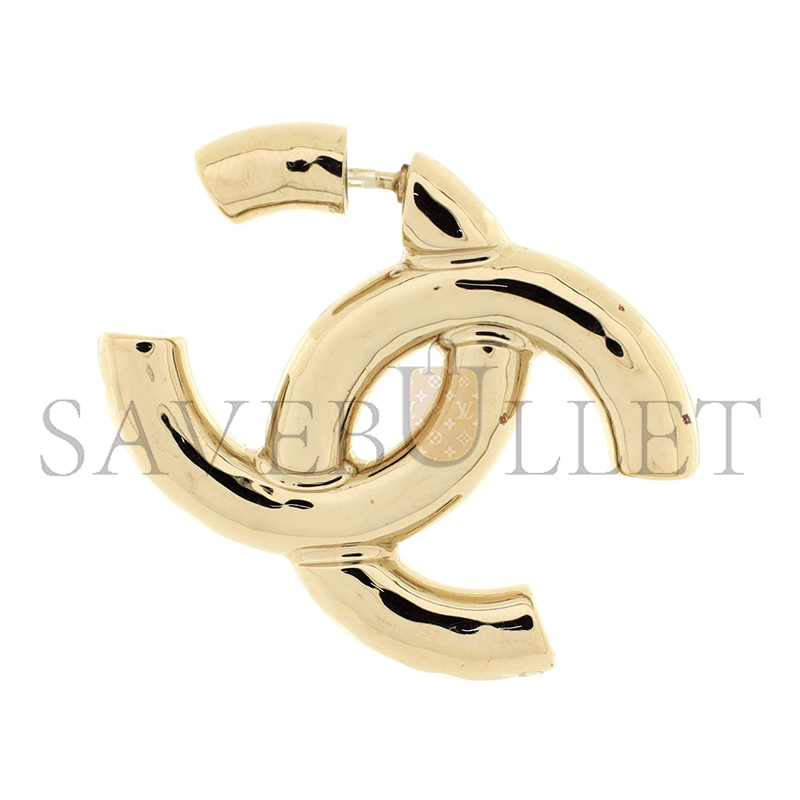 Ch**el classic cc dangle hoop earrings metal large